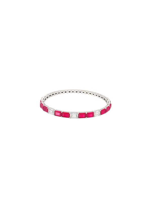 4.21ct Ruby and Diamond 18K Gold Bracelet made by Wish Fine Jewelry