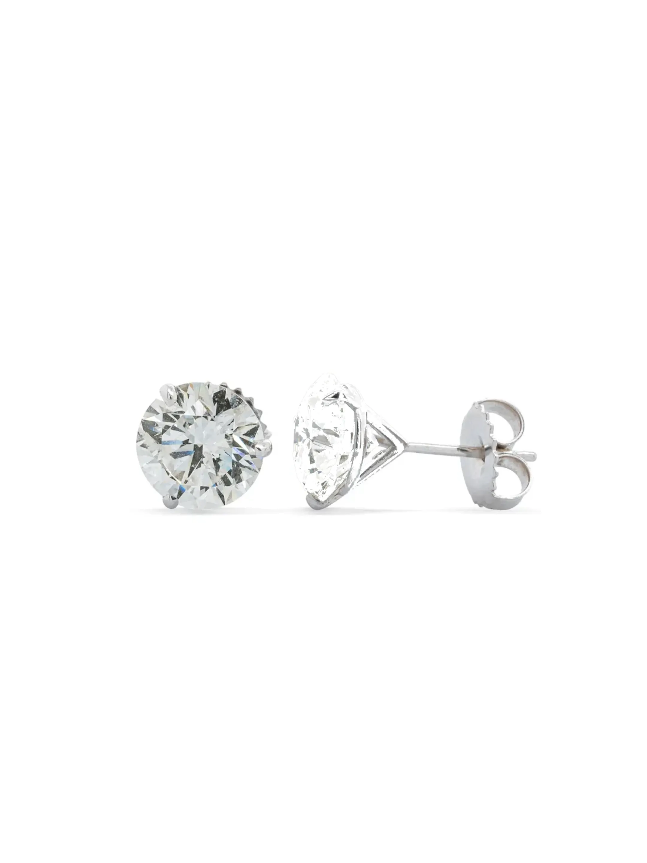3.0ct Diamond 18K Gold Stud Martini Setting Earrings sold by Wish Fine Jewelry