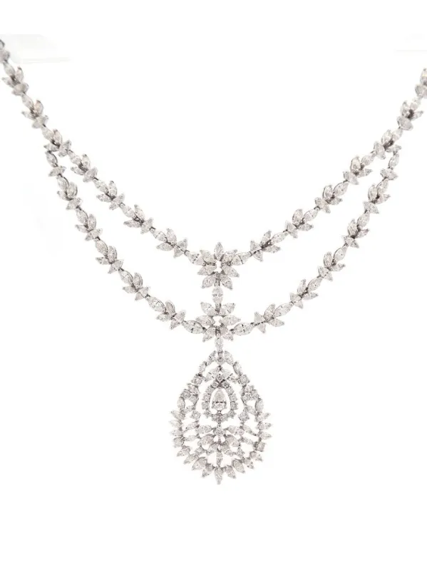 22.49ct Diamond 18K Gold Set of Necklace & Earrings made by Wish Fine Jewelry