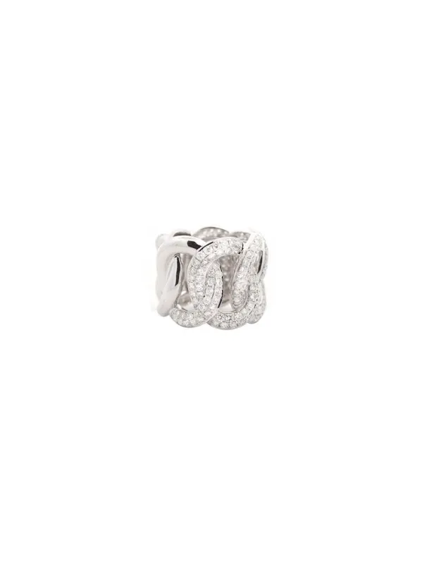 3.10ct Diamond 14K Gold Statement Pave Cuban Ring made by Wish Fine Jewelry