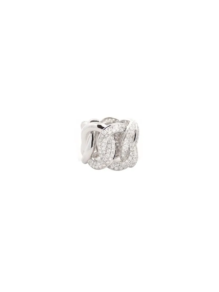 3.10ct Diamond 14K Gold Statement Pave Cuban Ring sold by Wish Fine Jewelry