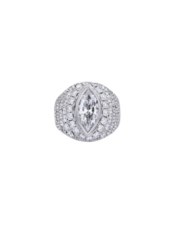 3.33ct Diamond Platinum Statement Cluster Ring made by Wish Fine Jewelry