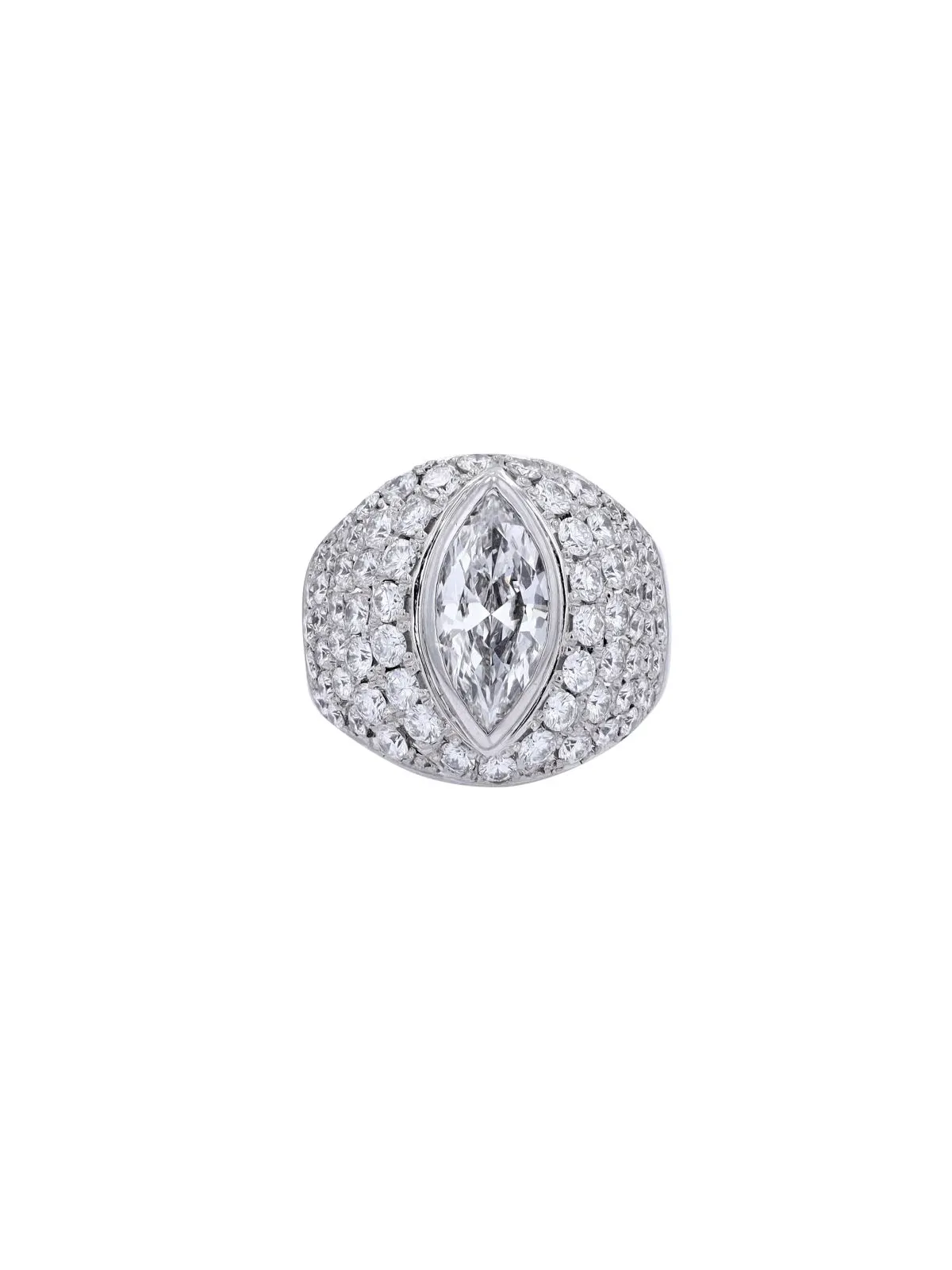 3.33ct Diamond Platinum Statement Cluster Ring sold by Wish Fine Jewelry
