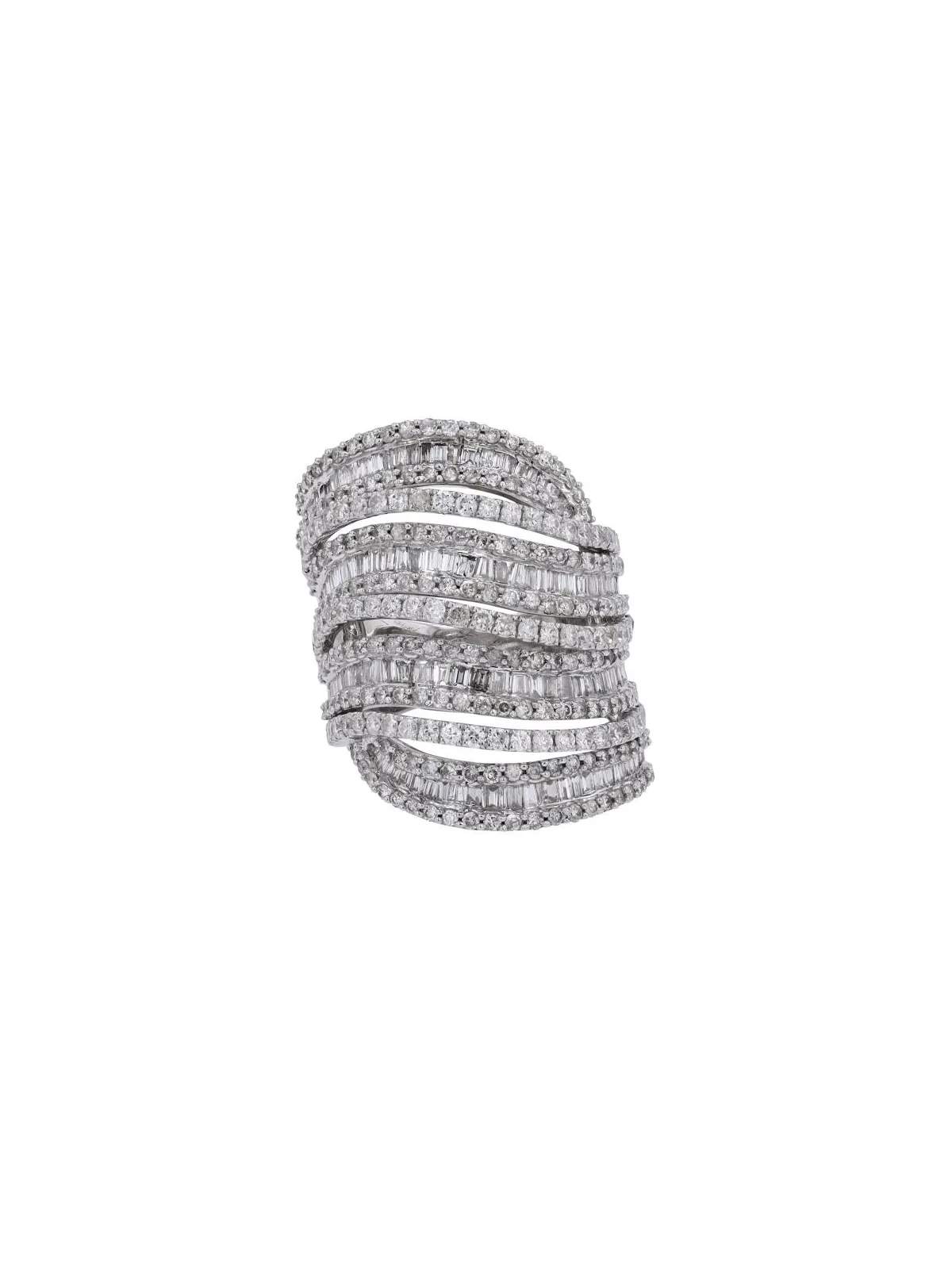 3.0ct Diamond 14K Gold Multi Row Ring sold by Wish Fine Jewelry