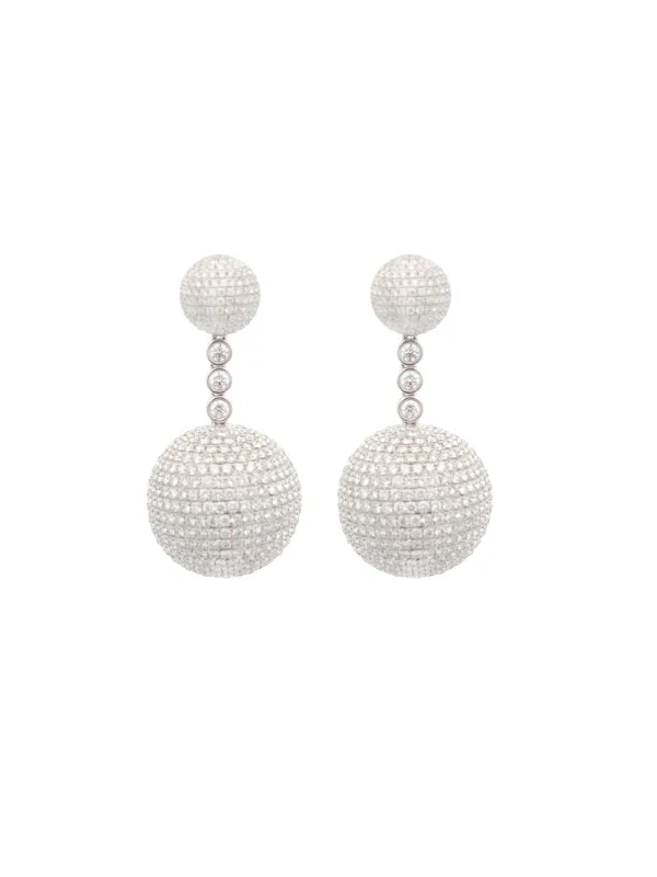 28.68ct Diamond 18K Gold Disco Dangle Drop Earrings made by Wish Fine Jewelry
