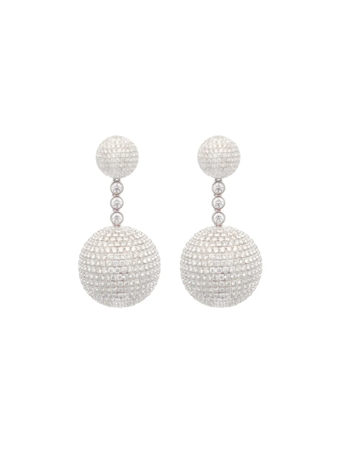 28.68ct Diamond 18K Gold Disco Dangle Drop Earrings sold by Wish Fine Jewelry