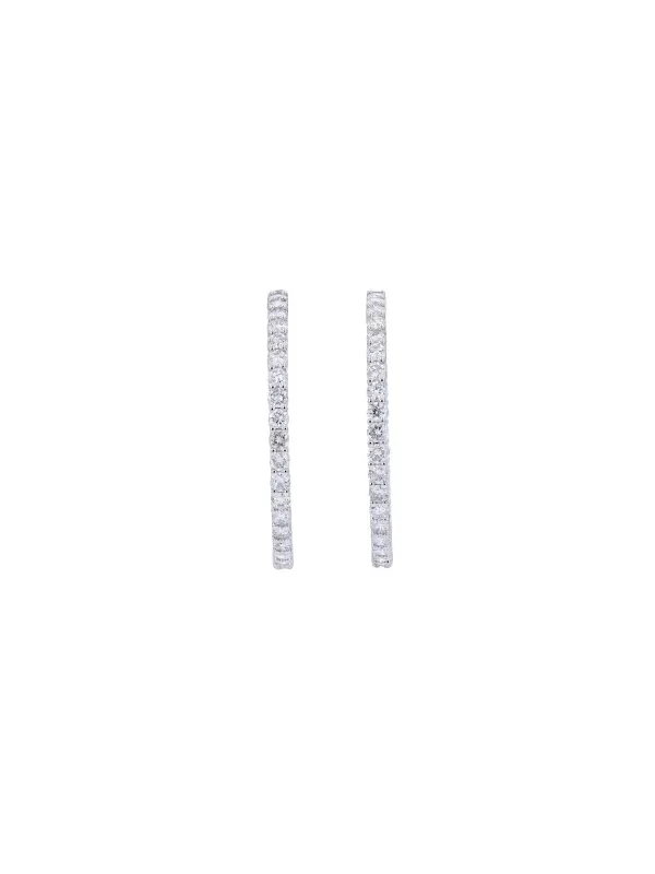 7.0ct Diamond 18K Gold Inside Out Hoop Earrings made by Wish Fine Jewelry
