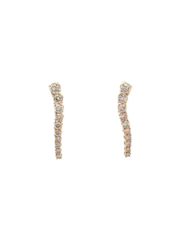 4.600ct Diamond 18K Gold Graduated Tennis Earrings made by Wish Fine Jewelry