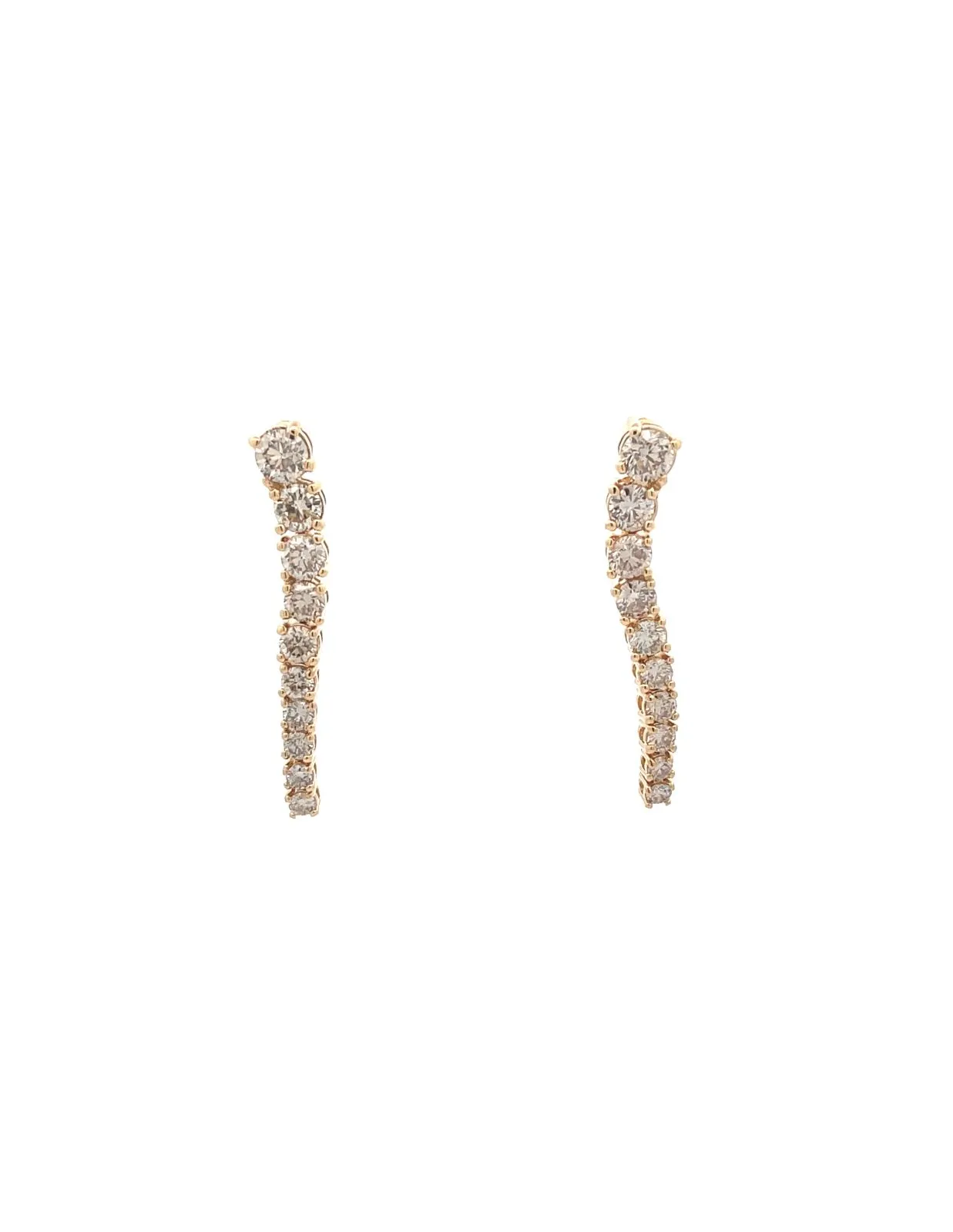 4.600ct Diamond 18K Gold Graduated Tennis Earrings sold by Wish Fine Jewelry