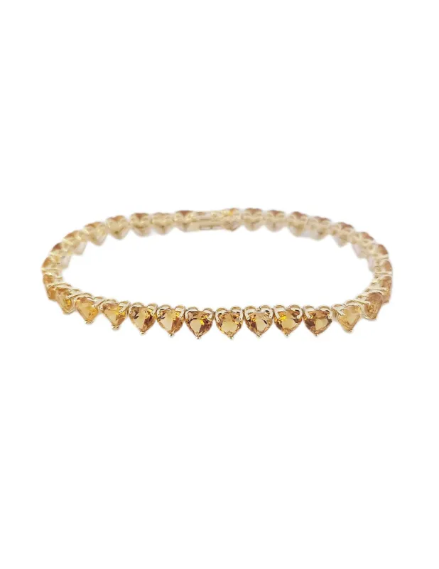 Citrine 18K Gold Heart Cut Bracelet made by Wish Fine Jewelry