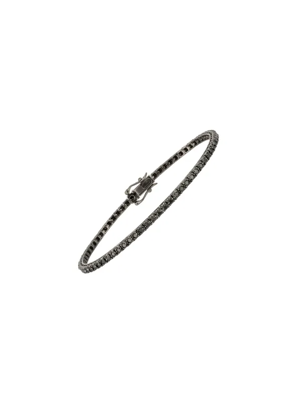 2.26ct Black Diamond 18K Gold Tennis Bracelet made by Wish Fine Jewelry