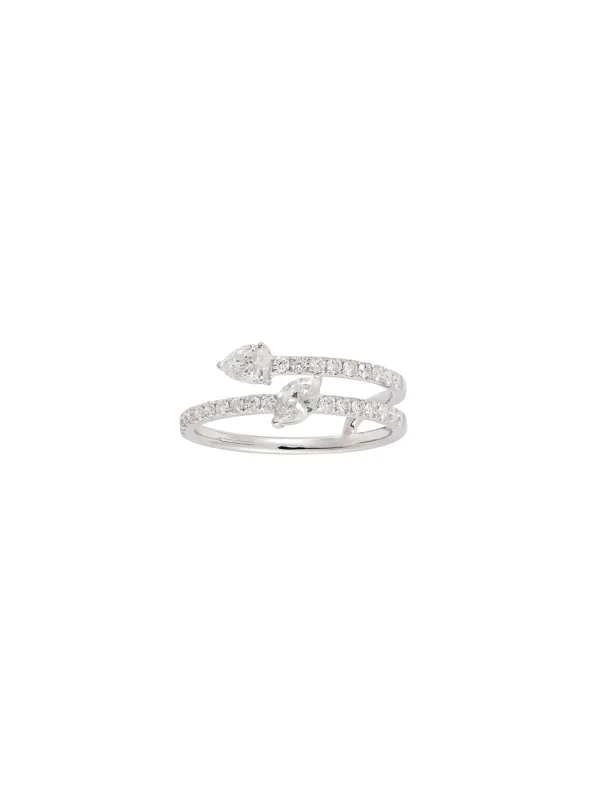 0.71ct Diamond 18K Gold Bypass Ring made by Wish Fine Jewelry