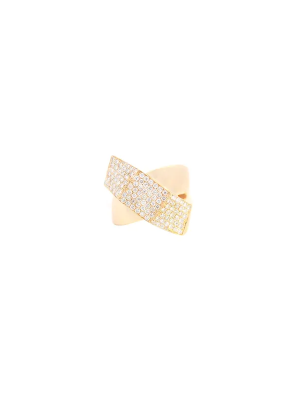 1.1ct Diamond 14K Gold Crossover Ring made by Wish Fine Jewelry