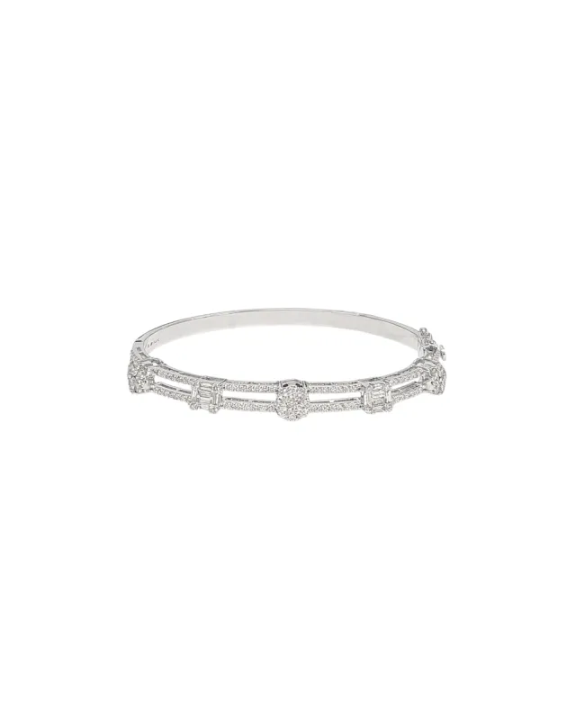1.99ct Diamond 14K Gold Bangle Bracelet made by Wish Fine Jewelry