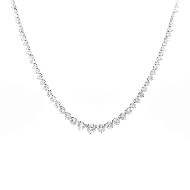 3.01ct Diamond 18K Gold Graduated Tennis Necklace made by Wish Fine Jewelry