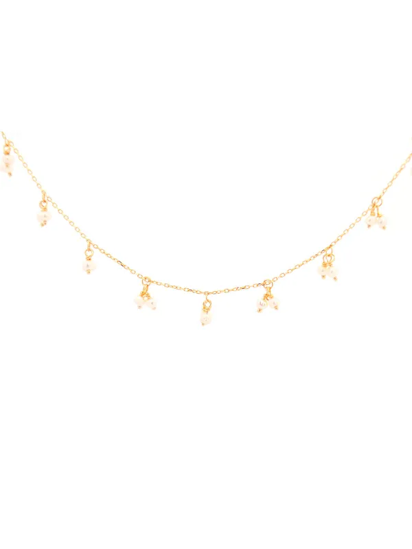 Multi Pear 14K Gold Station Necklace made by Wish Fine Jewelry