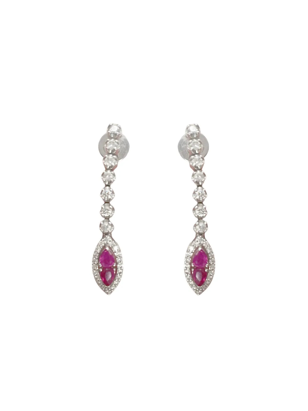 1.25ct Ruby Diamond 18K Gold Linear Earring sold by Wish Fine Jewelry product image thumbnail 2