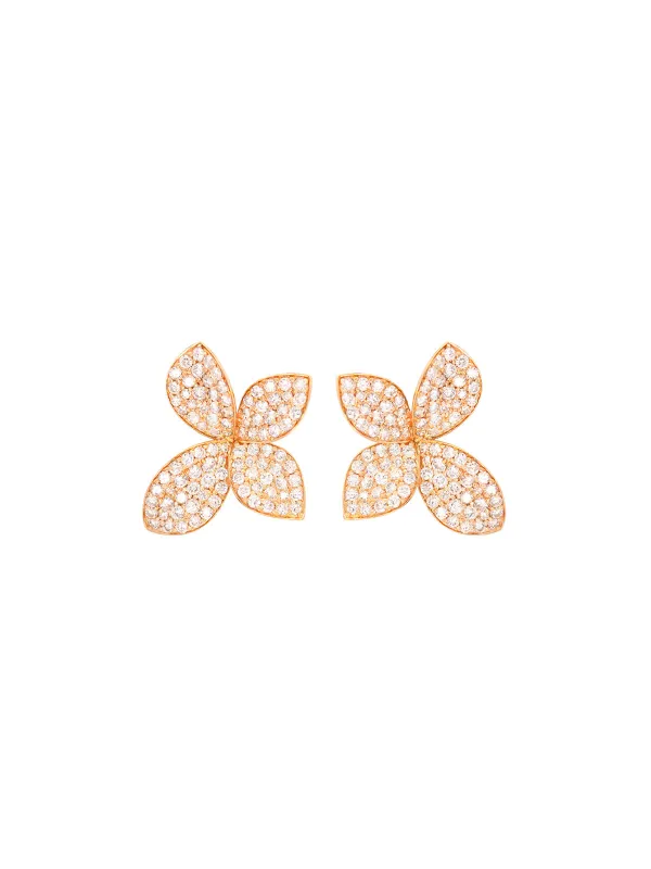 2.35ct Diamond 14K Gold Butterfly Earrings made by Wish Fine Jewelry