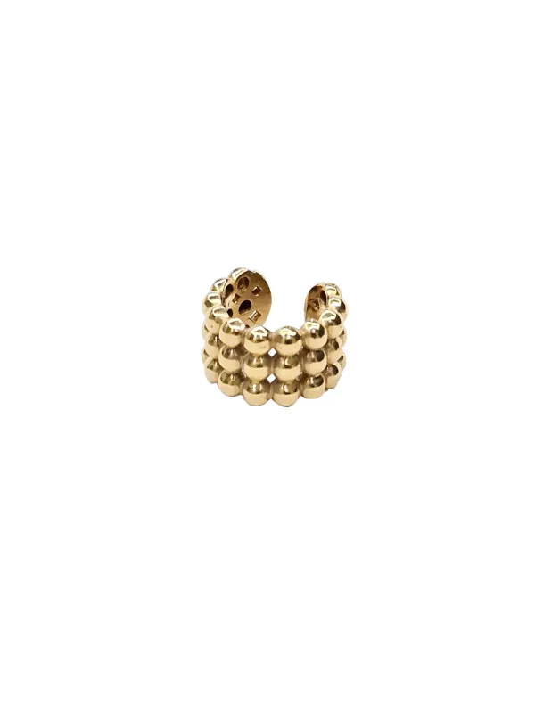 18K Gold Bead Ear cuff made by Wish Fine Jewelry