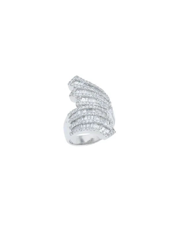 3.30ct Diamond 18K Gold Bypass Ring made by Wish Fine Jewelry