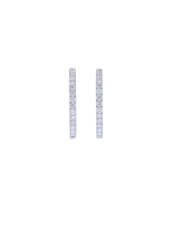 4.0ct Diamond 14K Gold Inside Outside Hoop Earrings made by Wish Fine Jewelry
