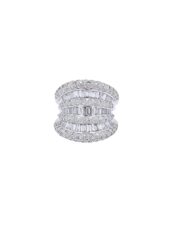 3.37ct Diamond 18K Gold Statement Cluster Ring made by Wish Fine Jewelry