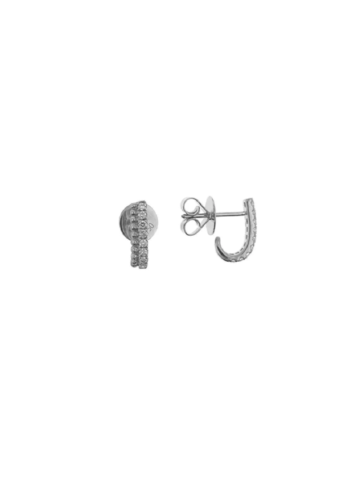 0.19ct Diamond 18K Gold Half Hoop Earrings sold by Wish Fine Jewelry