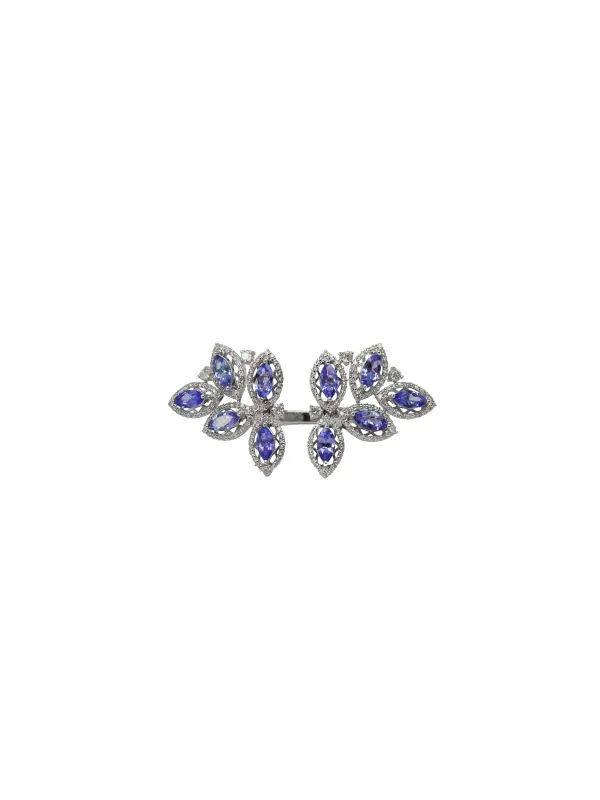 2.95ct Diamond Tanzanite 18K Gold Ring made by Wish Fine Jewelry