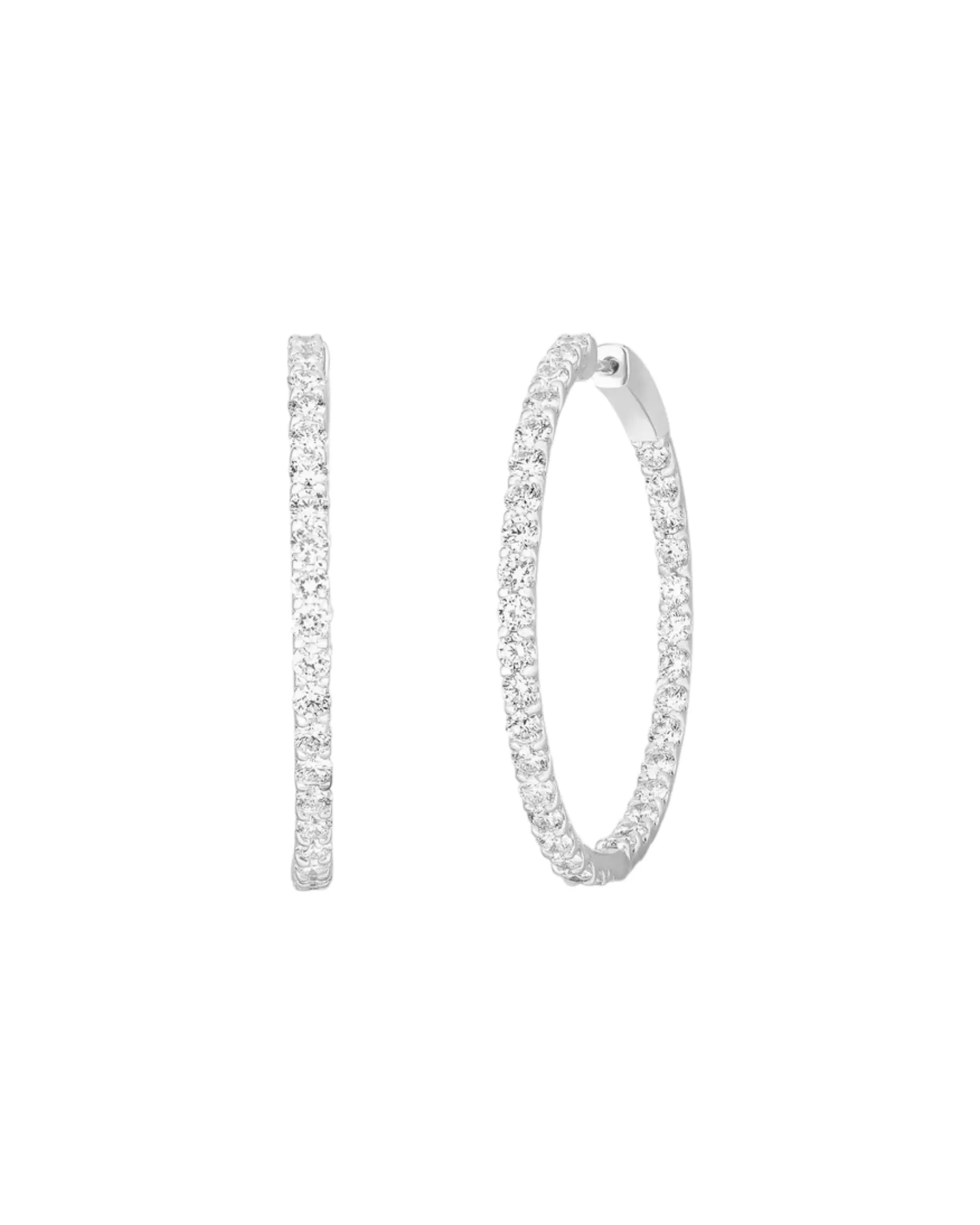 3.10ct Diamond 18K Gold Inside Out Hoops Earrings sold by Wish Fine Jewelry