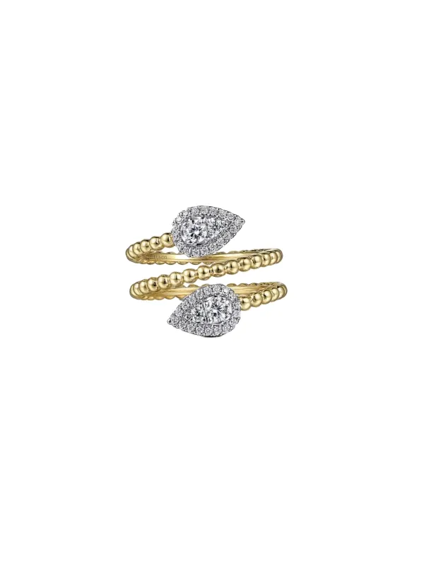 0.76ct Diamond 14K Gold Spiral Ring made by Wish Fine Jewelry