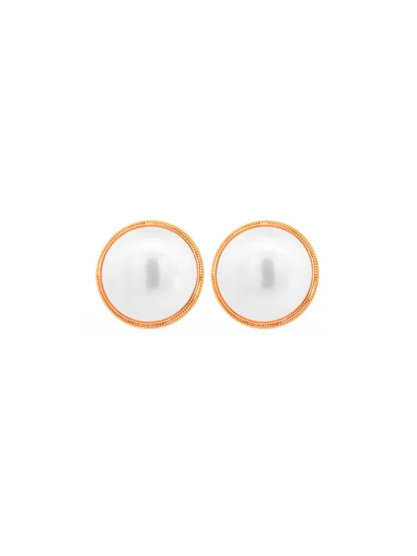 Pearl 18K Gold Earrings made by Wish Fine Jewelry