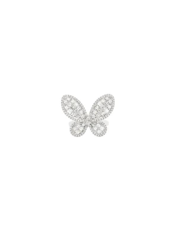 3.16ct Diamond 18K Gold Cocktail Butterfly Ring made by Wish Fine Jewelry