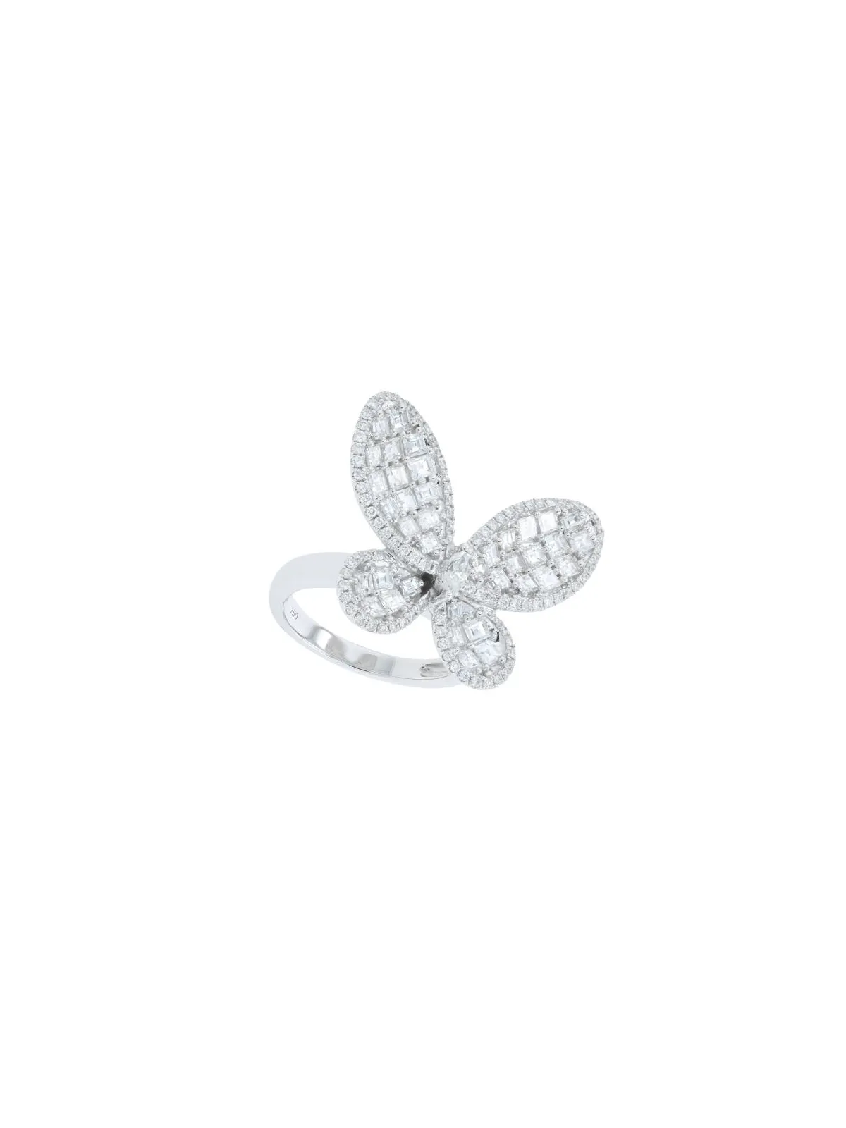3.16ct Diamond 18K Gold Cocktail Butterfly Ring sold by Wish Fine Jewelry product image thumbnail 2