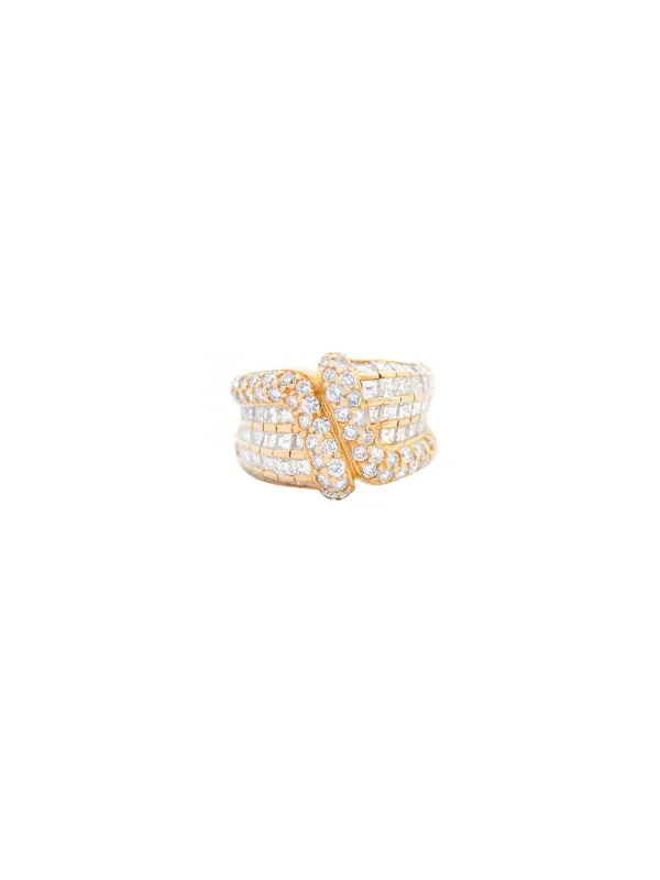 3.42ct Diamond 18K Gold Pave Ring made by Wish Fine Jewelry