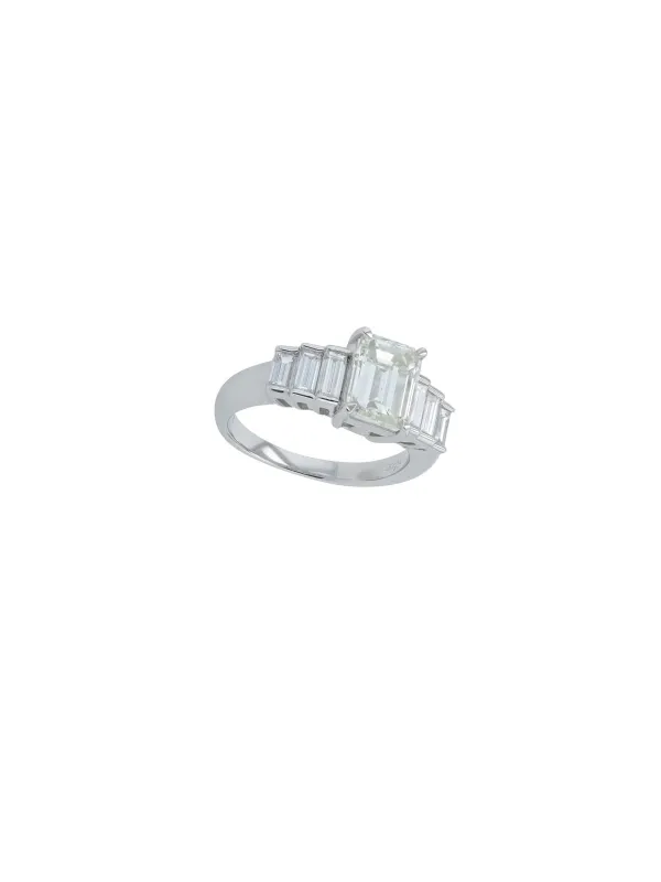 4.79ct Diamond Platinum Emerald Cut Ring made by Wish Fine Jewelry