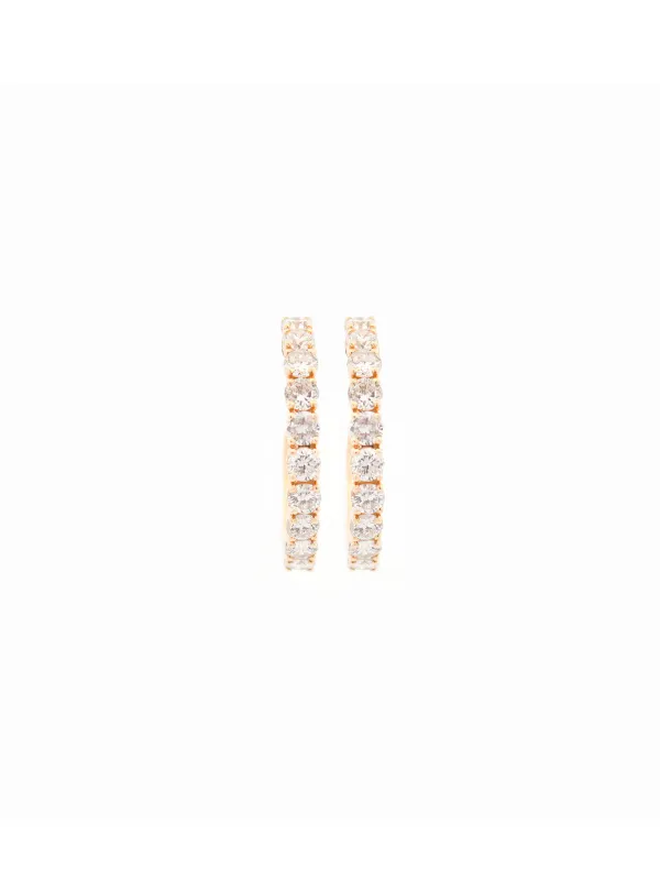 0.5ct Diamond 14K Gold Hoop Earrings made by Wish Fine Jewelry
