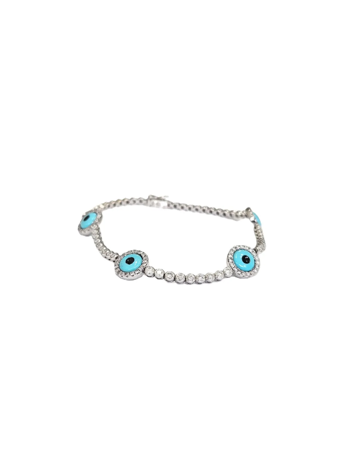 Evil Eye Diamond Gold Tennis Bracelet sold by Wish Fine Jewelry