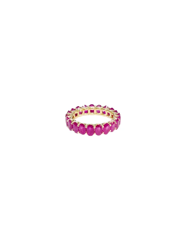 6.58ct Ruby 14K Gold Eternity Ring made by Wish Fine Jewelry
