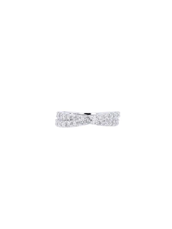 1.0ct Diamond 14K Gold Crossover Ring made by Wish Fine Jewelry