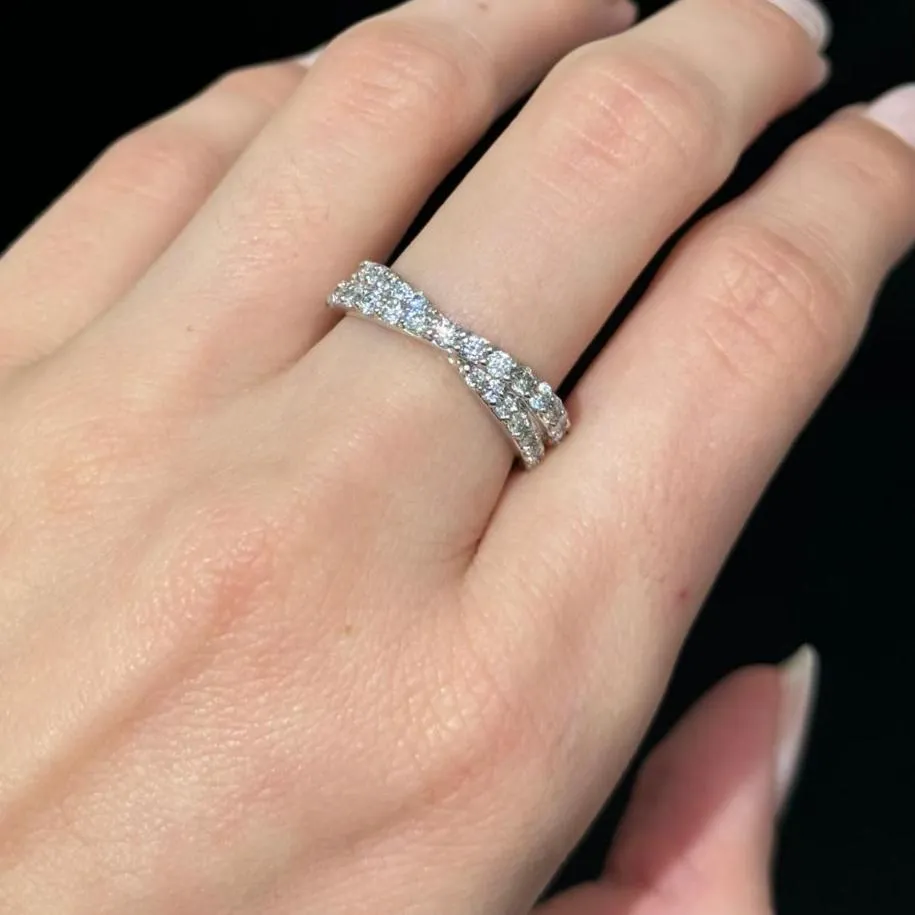 1.0ct Diamond 14K Gold Crossover Ring sold by Wish Fine Jewelry product image thumbnail 2