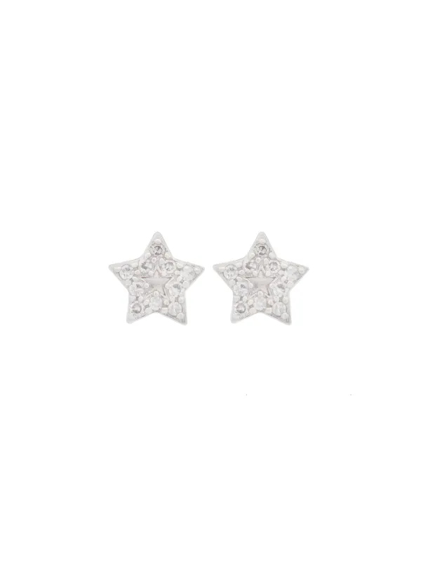 0.98ct Diamond 18K Gold Star Stud Earring made by Wish Fine Jewelry