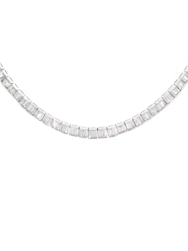 9.90ct Diamond 18K Baguette Tennis Necklace made by Wish Fine Jewelry