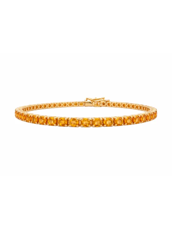 Citrine K Gold Tennis Bracelet made by Wish Fine Jewelry