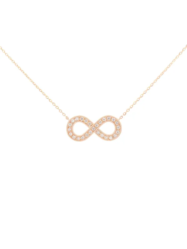 0.05ct Diamond 14K Gold Infinity Symbol Pendant Necklace made by Wish Fine Jewelry