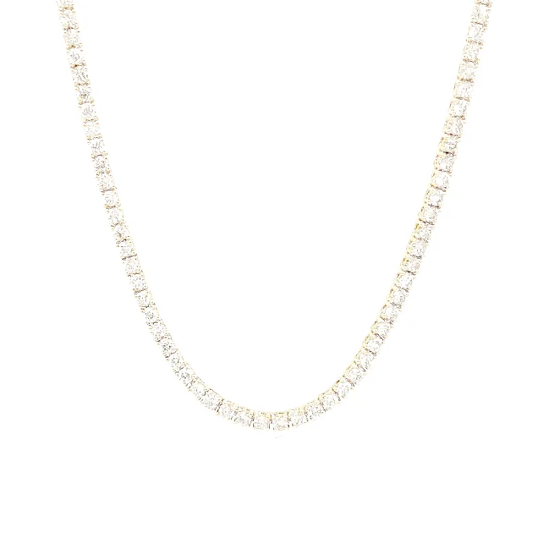 4.14ct Diamond 18K Gold Jenny 4 Prong Necklace made by Wish Fine Jewelry