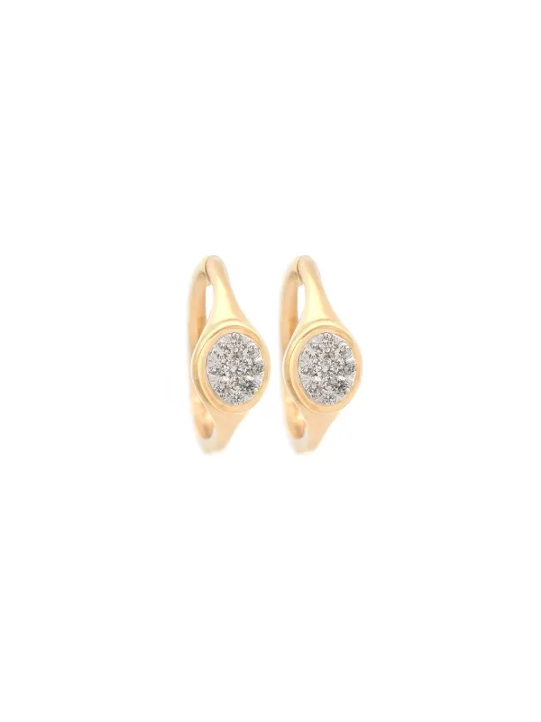 1.48ct Diamond 14K Gold Hoop Earrings made by Wish Fine Jewelry
