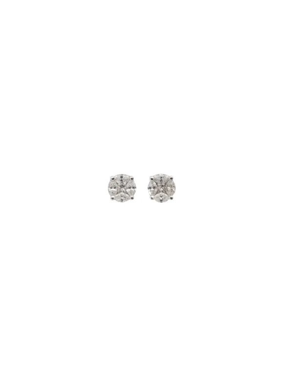 1.20ct Diamond 18K Gold Illusion Set Stud Earrings made by Wish Fine Jewelry