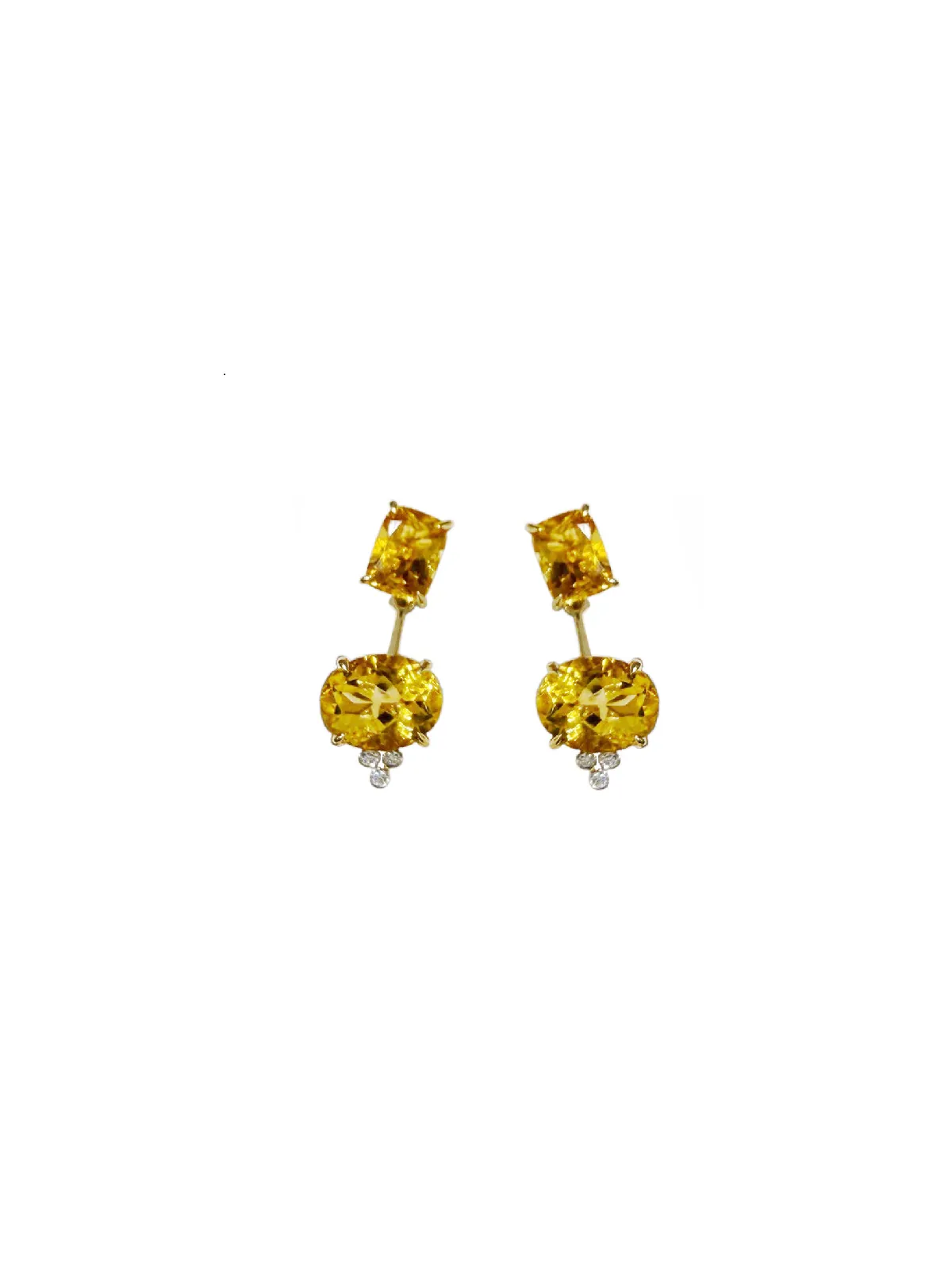 7.87ct Citrine Diamond 18K Gold Earrings sold by Wish Fine Jewelry