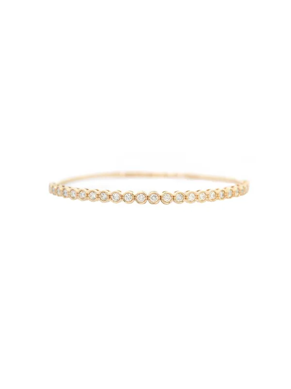 1.28ct Diamond 14K Gold Bangle Bracelet made by Wish Fine Jewelry