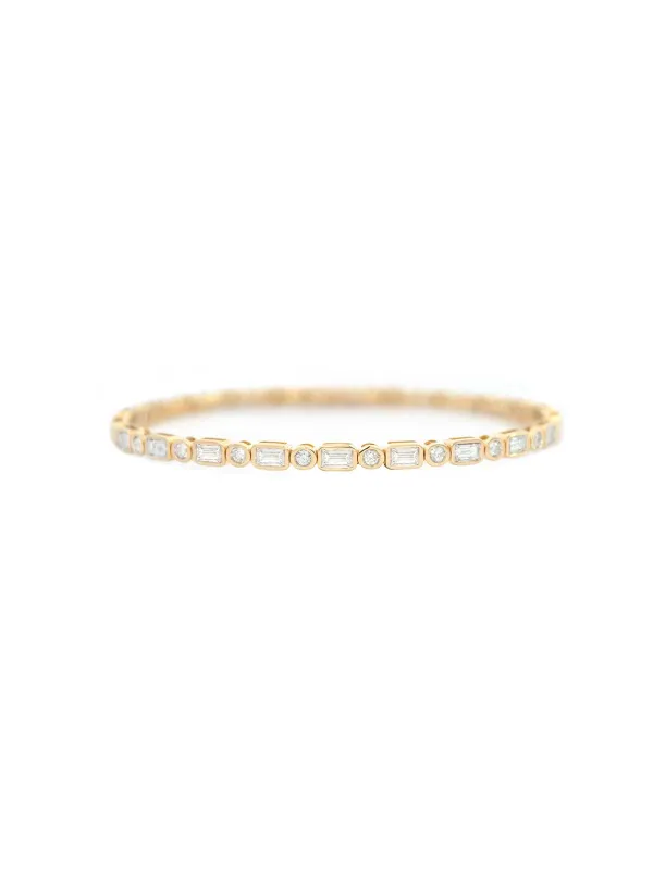 0.86ct Diamond 14K Gold Bangle Bracelet made by Wish Fine Jewelry